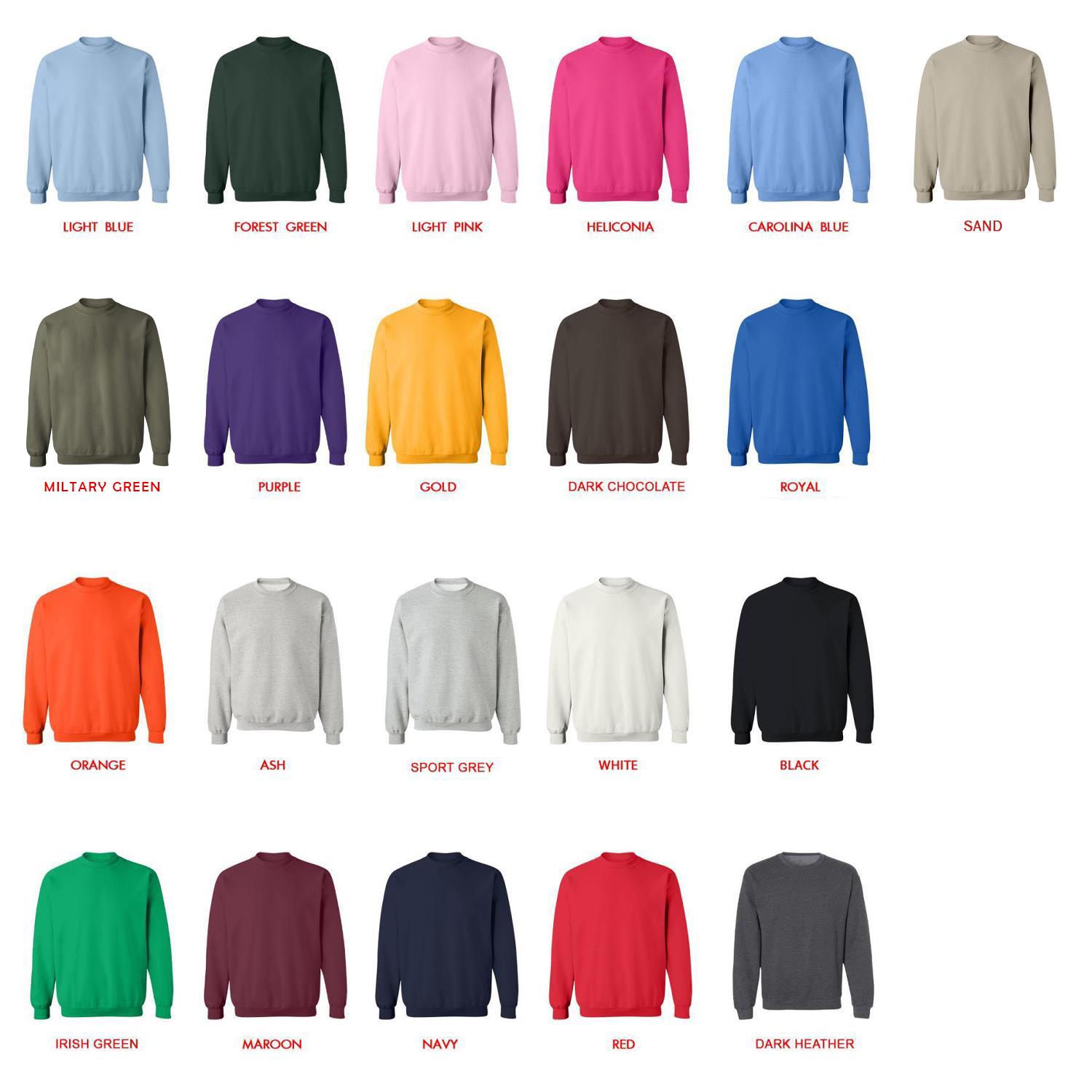 sweatshirt color chart - Luffy Merch