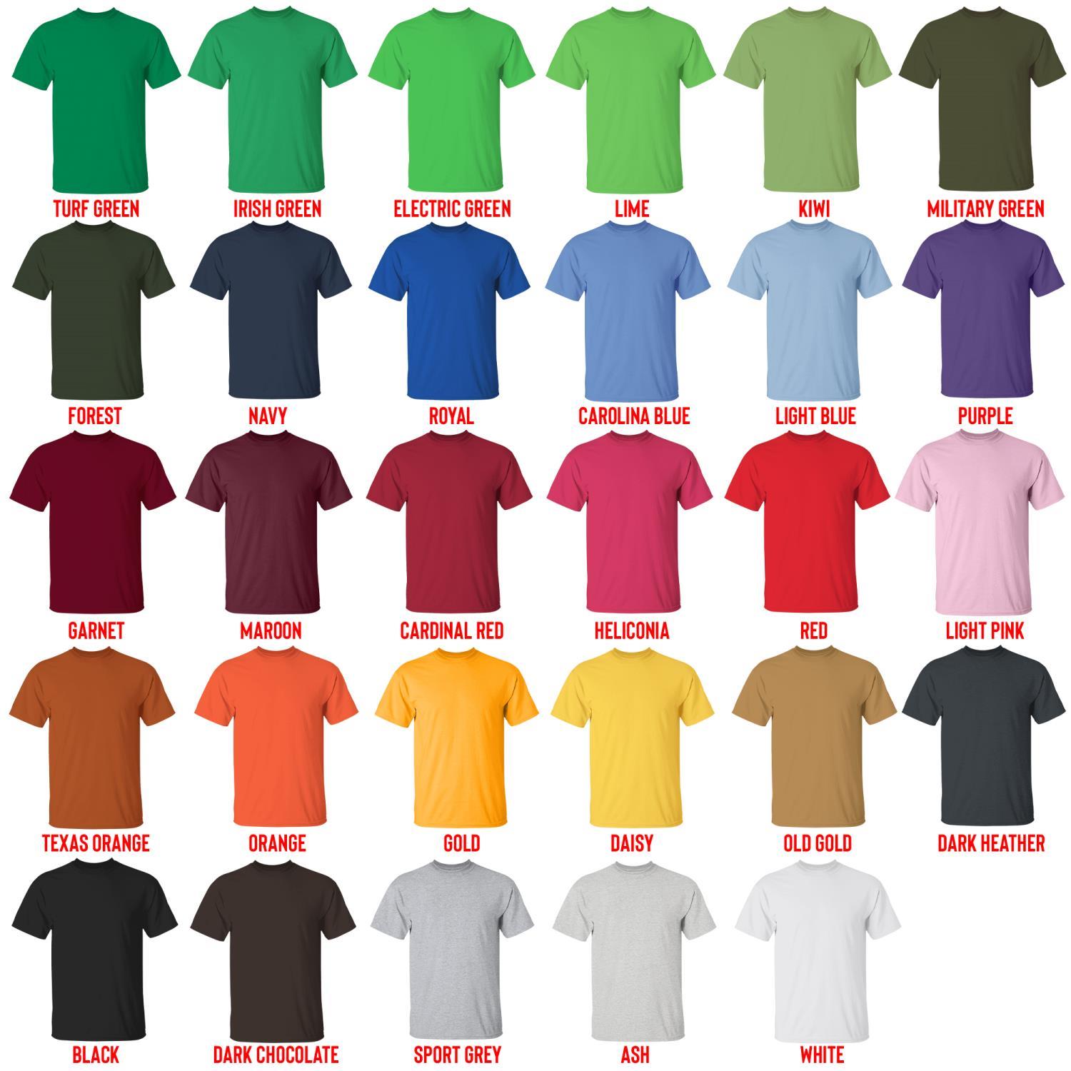 t shirt color chart - Luffy Merch