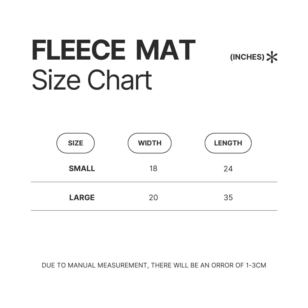 Fleece Mat Size Chart - Luffy Merch