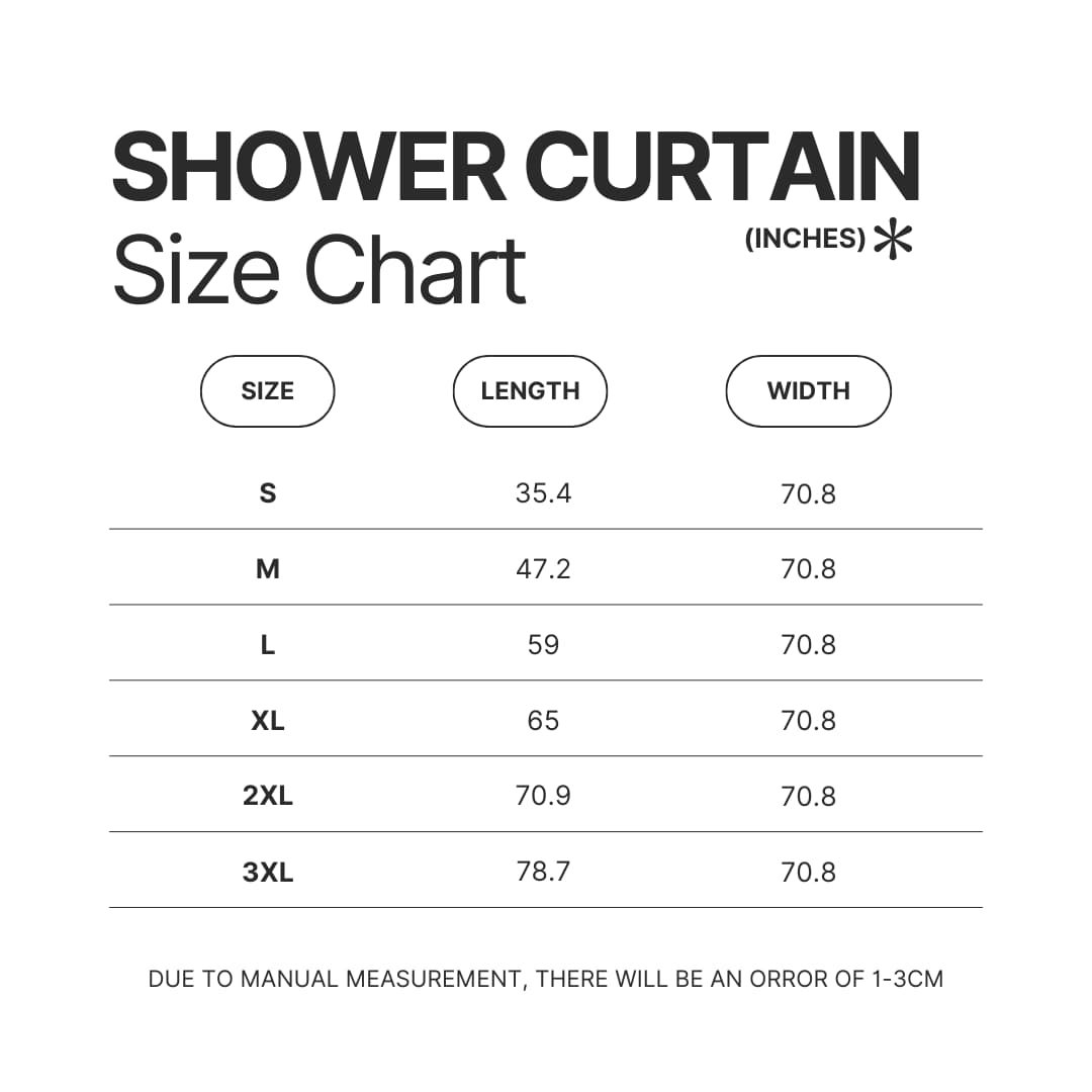 Shower Curtain Size Chart - Luffy Merch