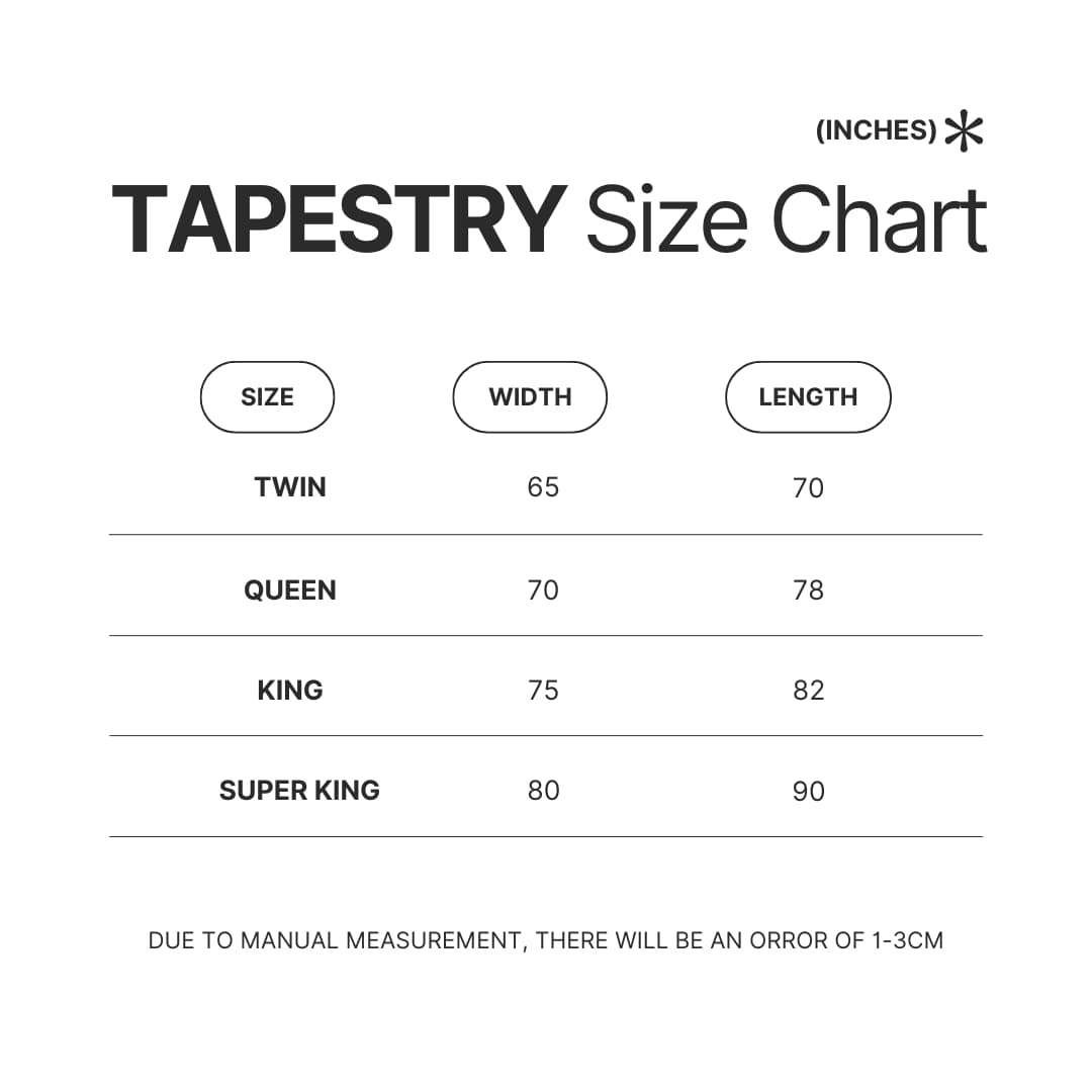 Tapestry Size Chart - Luffy Merch